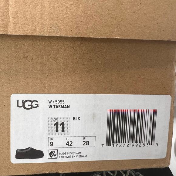 UGG Tasmen Slip-On Suede Wool Lined Slippers Black Women's 11 Comfort Casual - Picture 10 of 10